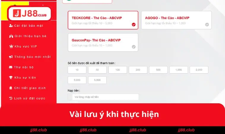 Vài lưu ý khi thực hiện